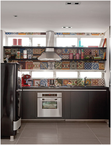 ladrilho decorado na cozinha